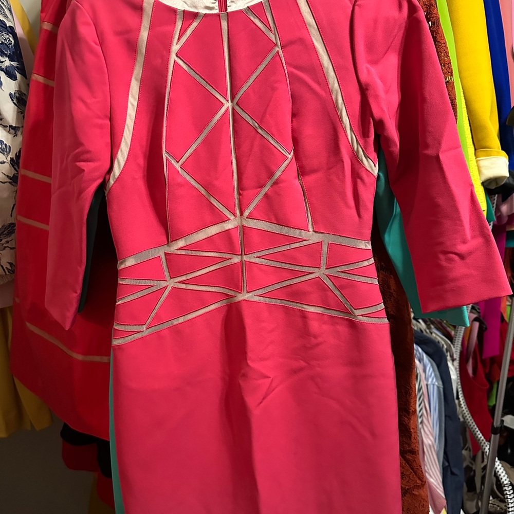 Elegant Pink Geometric Dress